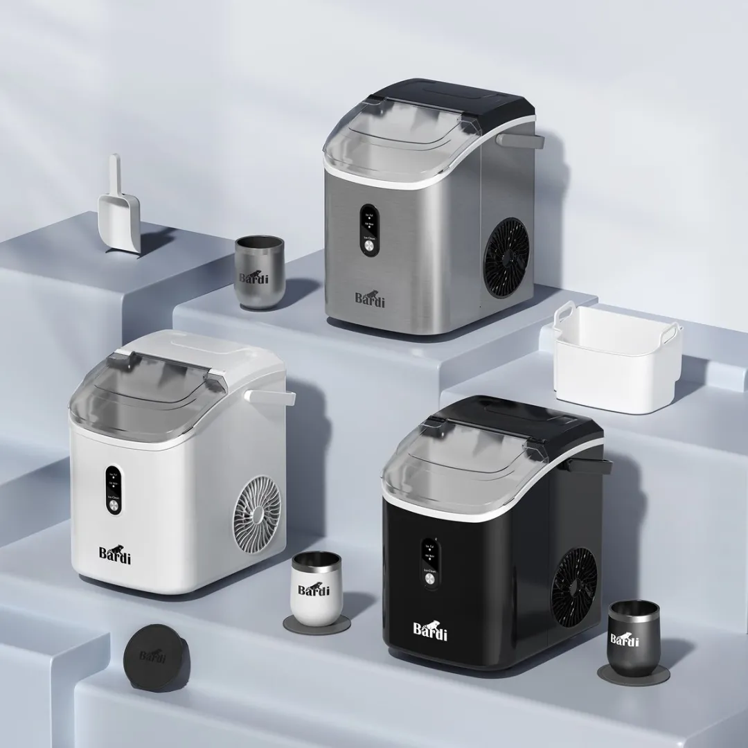 Bardi 1.1 Nugget IJsblokjesmachine Rond – Met Luxe Thermosbeker – Wit