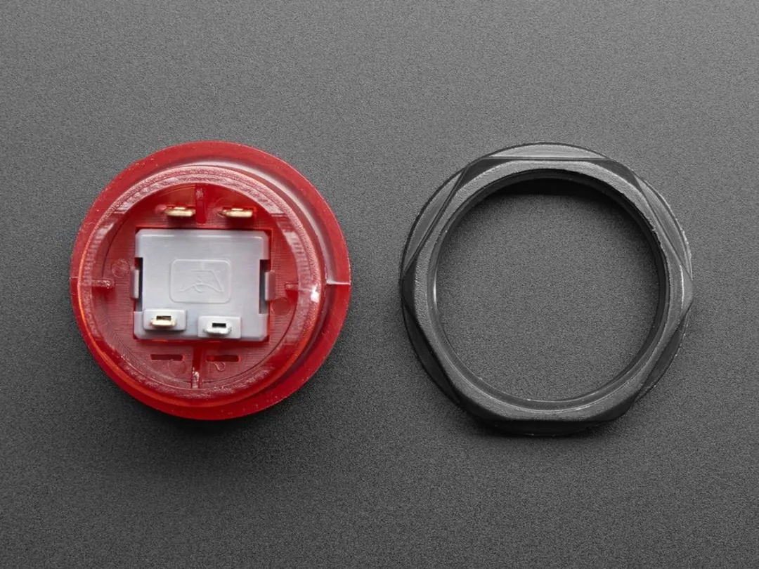 Adafruit Arcade Button met LED 30mm - Translucent Rood