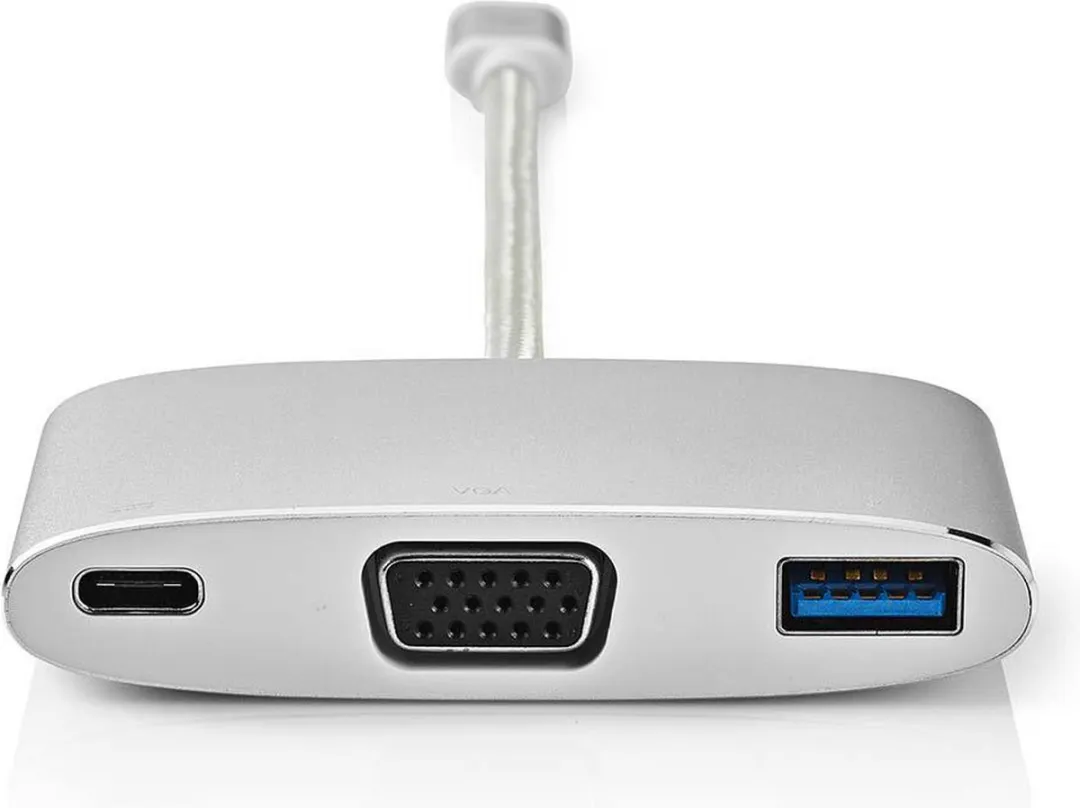 Nedis CCTB64760AL02 USB Multi-Port Adapter - 3 Poorten - 5Gbps - 0,2m - Zilver