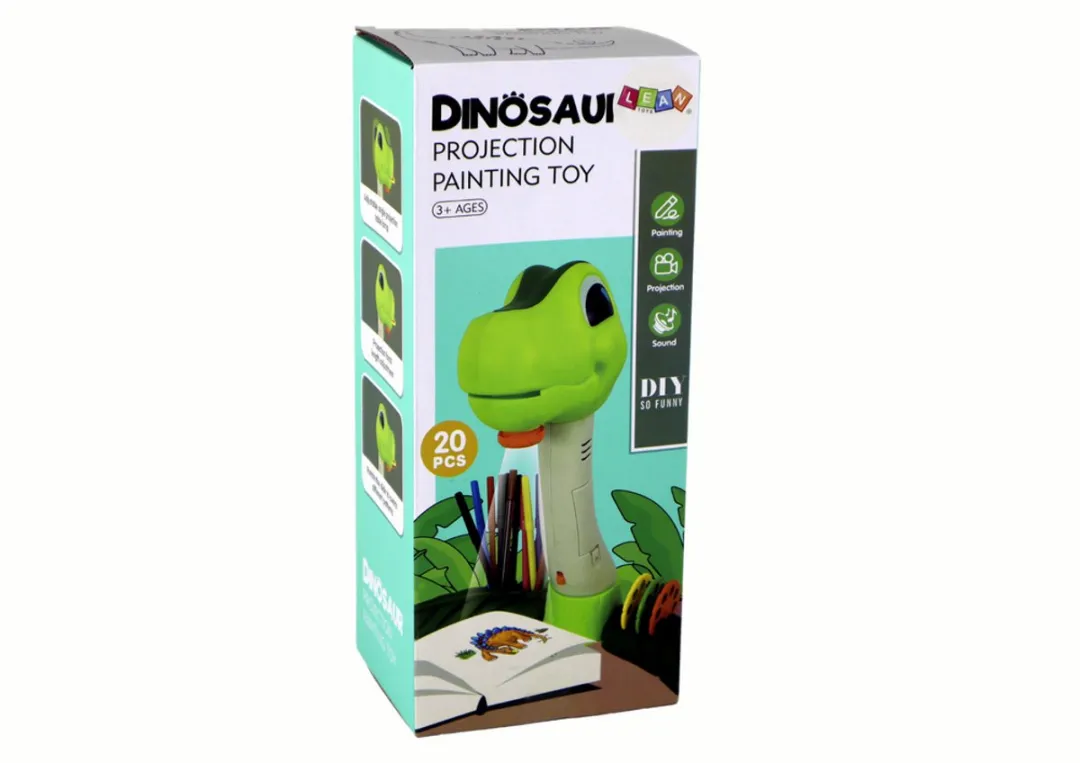 Lean Toys Dinosaurus Projector Tekentafel - 24 Dia's - Multicolor