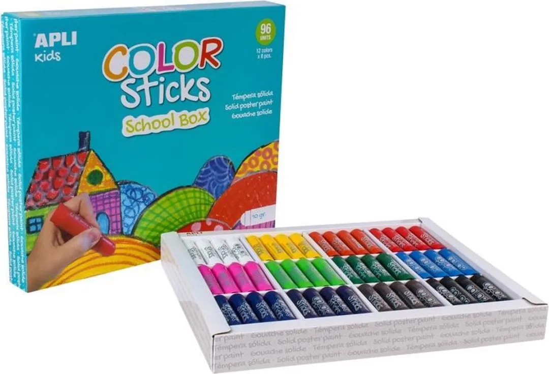 Apli Kids Color Sticks Schoolbox - 96 Stuks - afbeelding 2 van 2