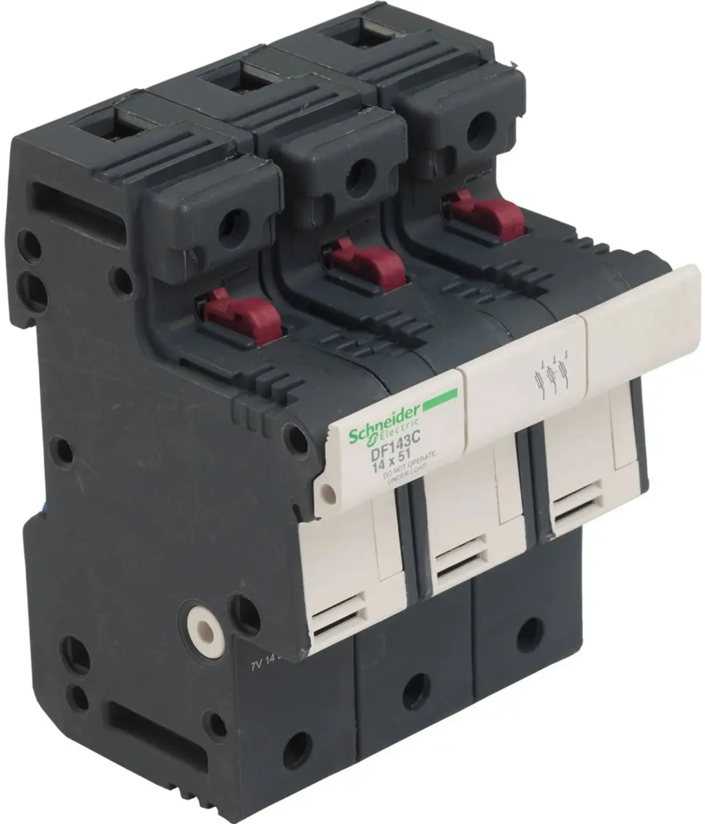 Schneider Electric TeSys DF, LS1/GK1 DF glaszekeringhouder 3P 50A voor zekeringm