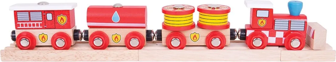 BIGJIGS Rail Brandweer Houten Treinset