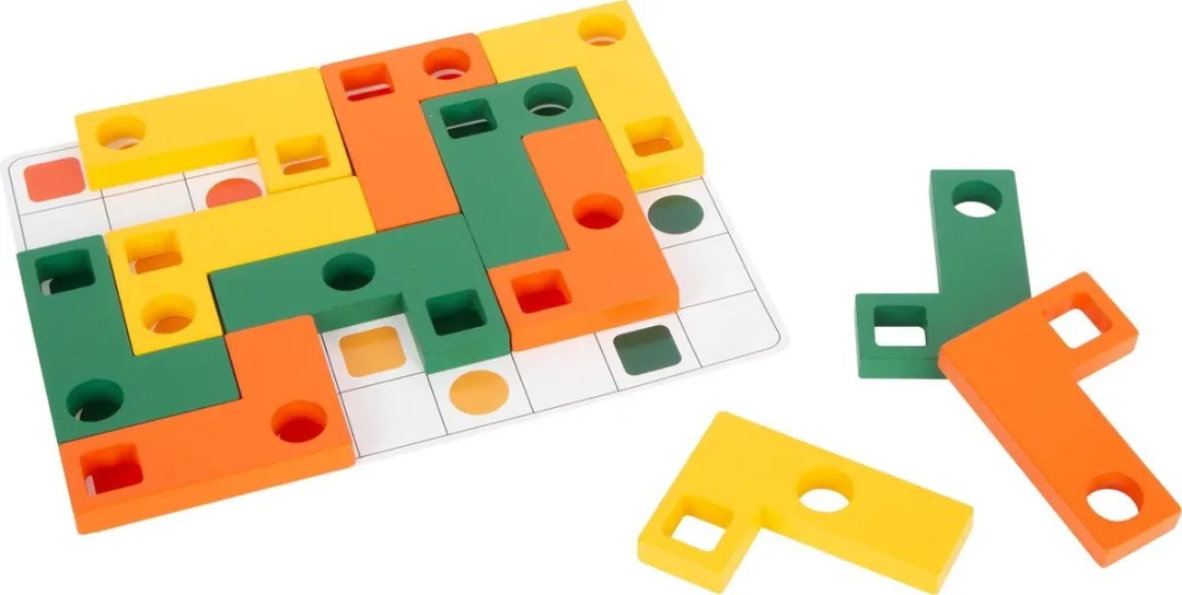 Small foot Houten Geometrische Vormenpuzzel 12-delig - Multicolor