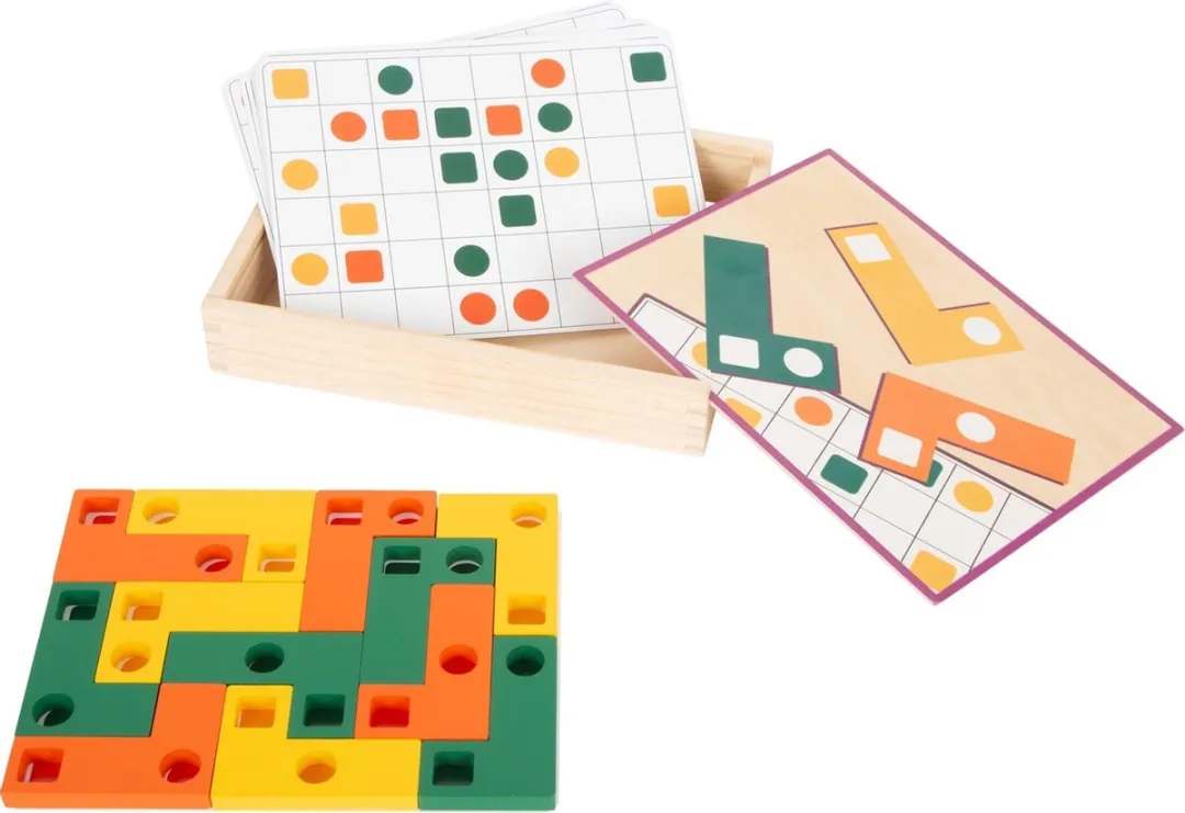 Small foot Houten Geometrische Vormenpuzzel 12-delig - Multicolor