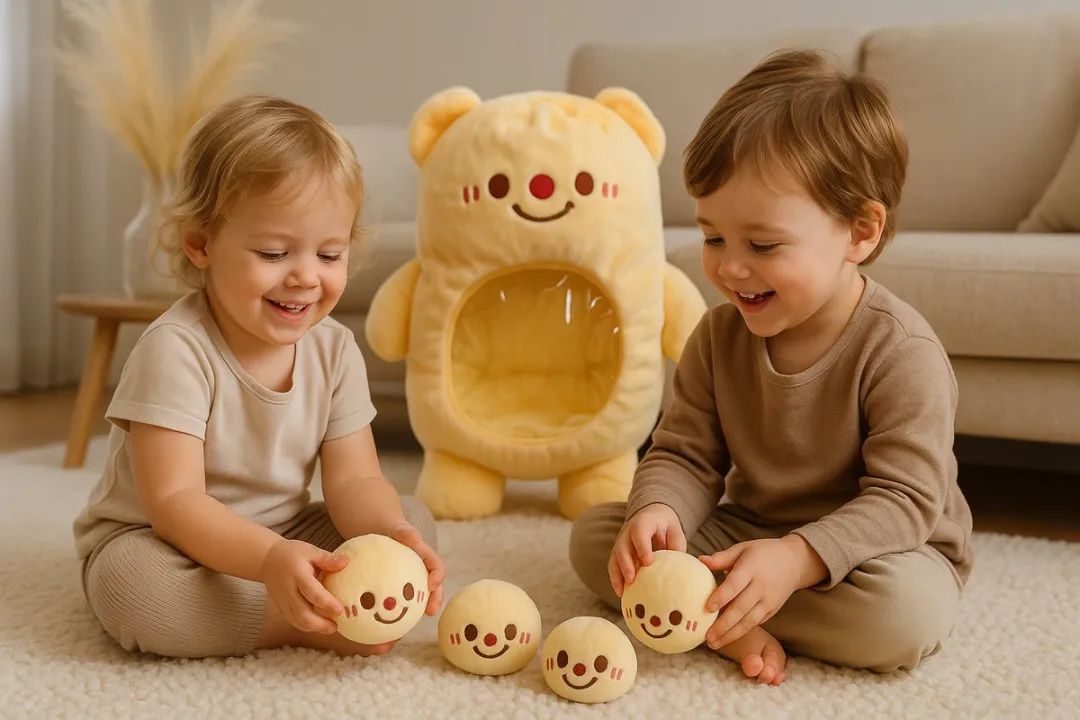 Magnitoys™ – Beer Knuffelkussen 40 cm – Kawaii Pluche – Met Mini Beertjes in Buik – Super Zacht, Squishy Cadeau