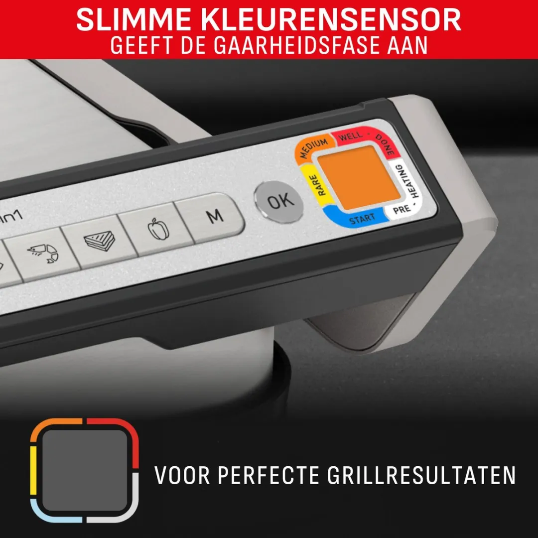 Tefal OptiGrill GC772D Contactgrill 2100W - 2 Platen - RVS
