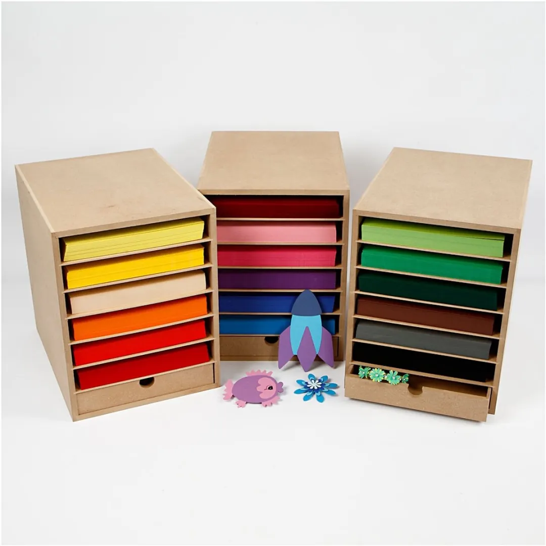 Creativ Company Karton Opslagkast A4 - 100cm - 18 Kleuren - 3 Stuks - afbeelding 2 van 2