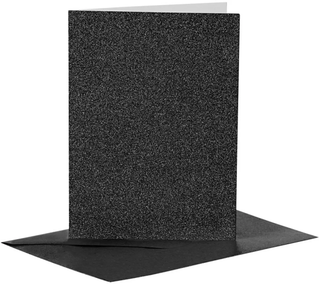 Creativ Company Kaarten & Enveloppen A6 Glitter Zwart