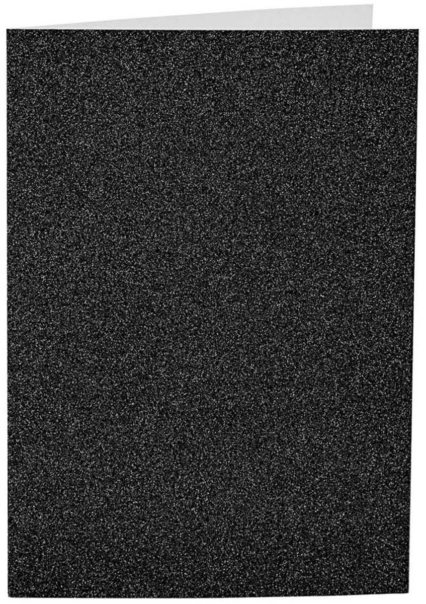 Creativ Company Kaarten & Enveloppen A6 Glitter Zwart - 4 Stuks