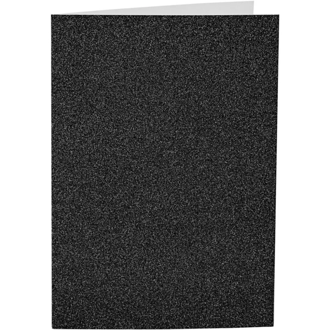 Creativ Company Kaarten & Enveloppen A6 Glitter Zwart - 4 Stuks