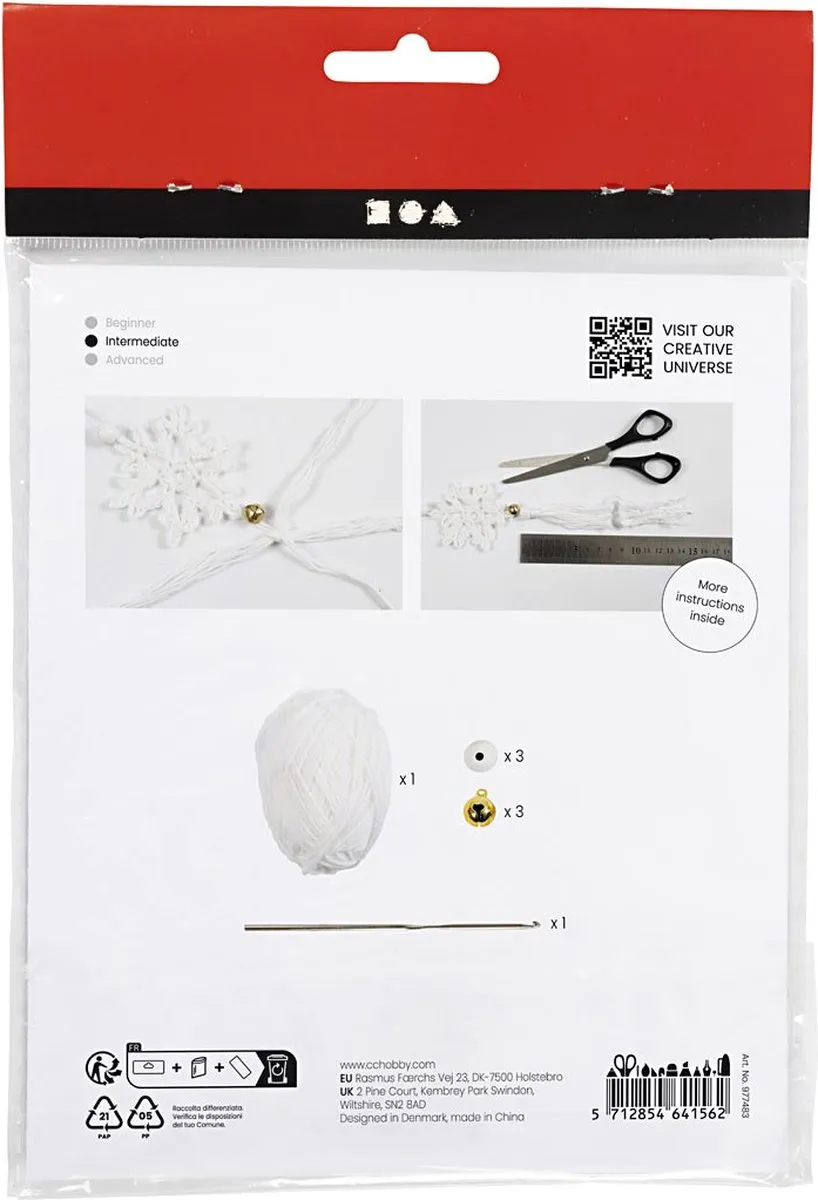 Creativ Company Mini Hobbyset Haken Sneeuwvlokken - Multicolor