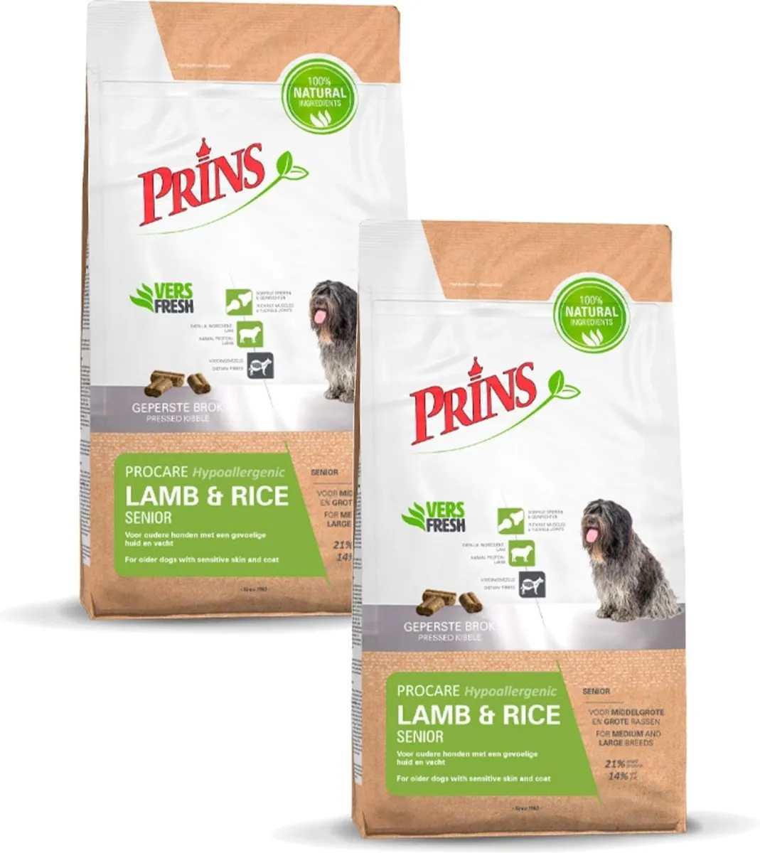 Prins Procare Hypo-Allergic Senior Lam & Rijst Hondenvoer