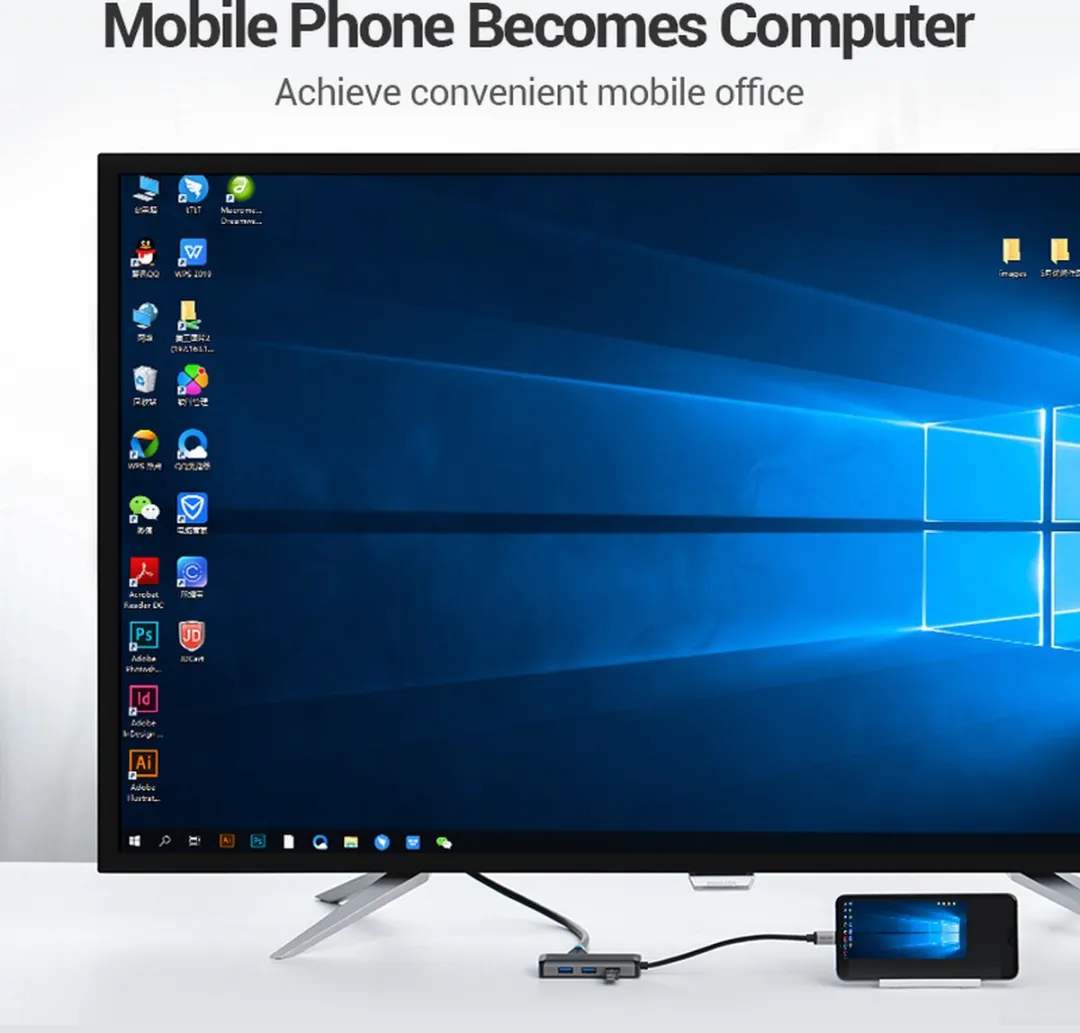 Vention USB C Hub CNCHB - 4K HDMI & Ethernet - Zwart