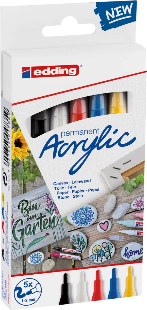 edding 5300 Acrylstiften Fijn - 5 Stuks - afbeelding 6 van 6