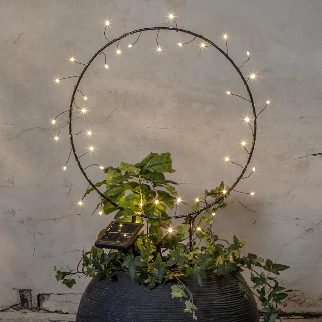 Star Trading Solar Lichtring Barlumi 40 LED - 60cm - Zwart