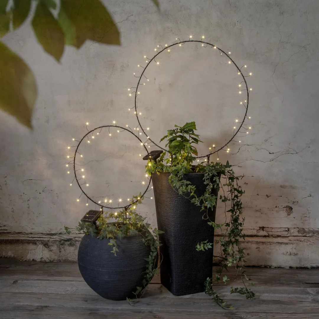 Star Trading Solar Lichtring Barlumi 40 LED - 60cm - Zwart