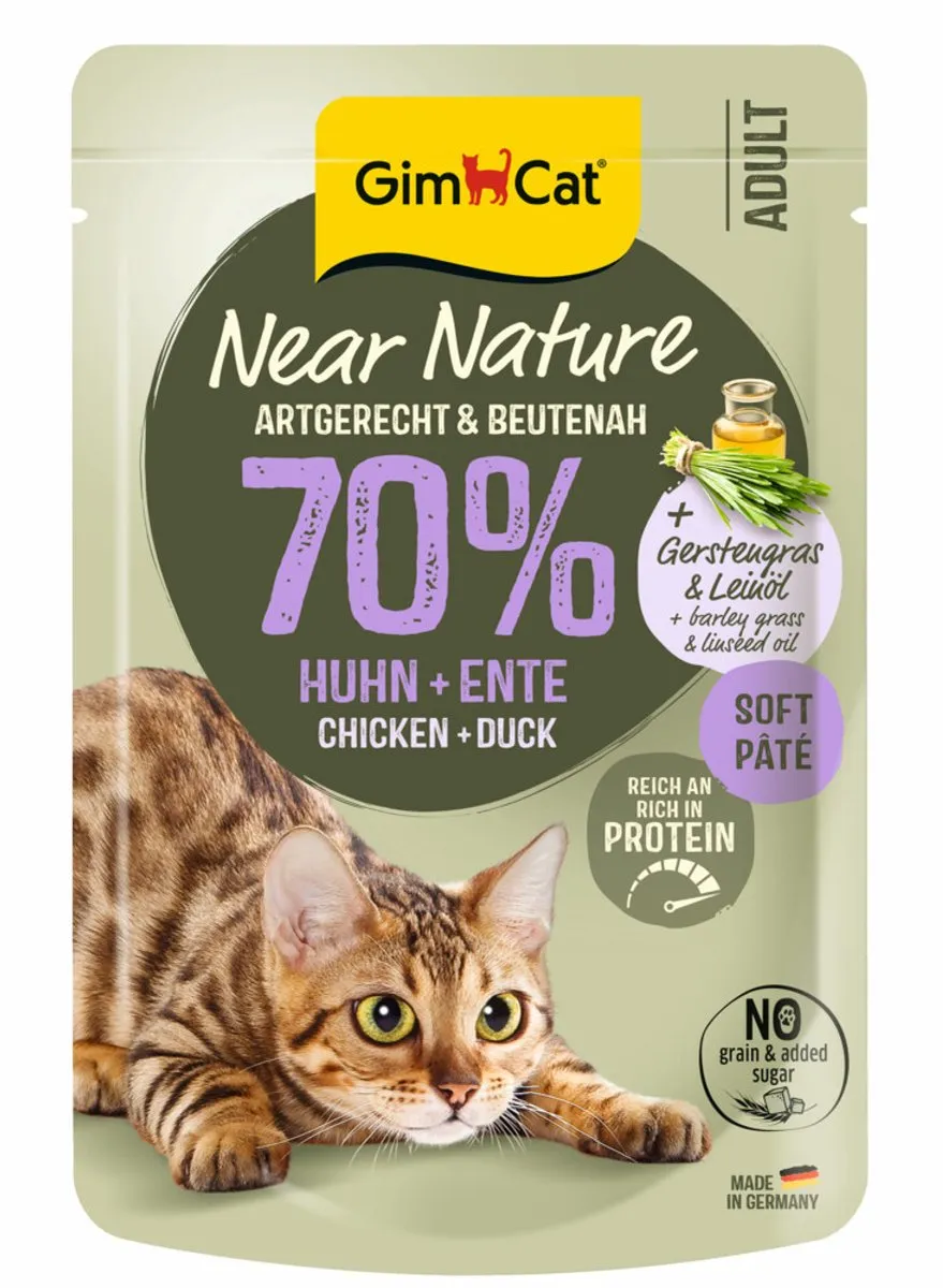 GimCat Kattenvoer Near Nature Kip & Eend - 16 x 85 gr - Voordeelverpakking