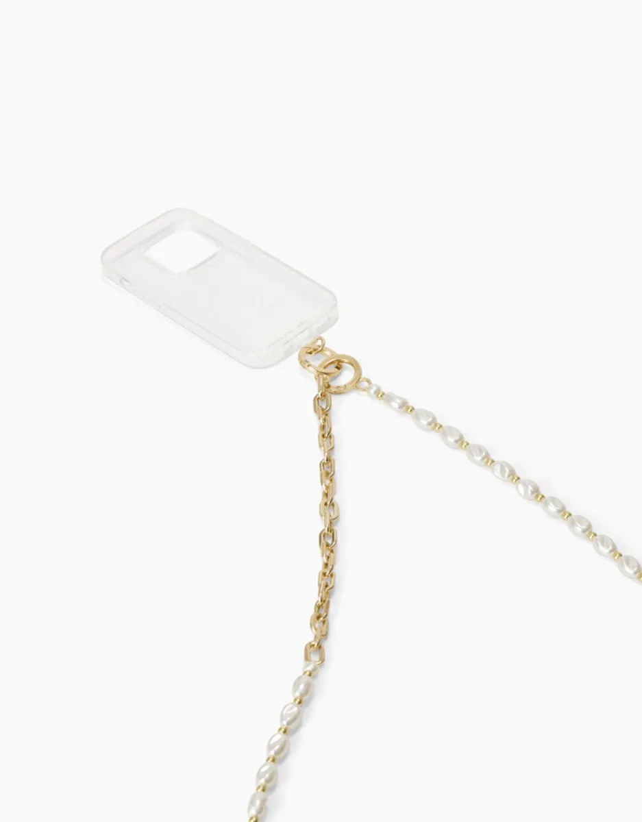 iDeal of Sweden Chain Strap Pearl Telefoonkoord - Wit