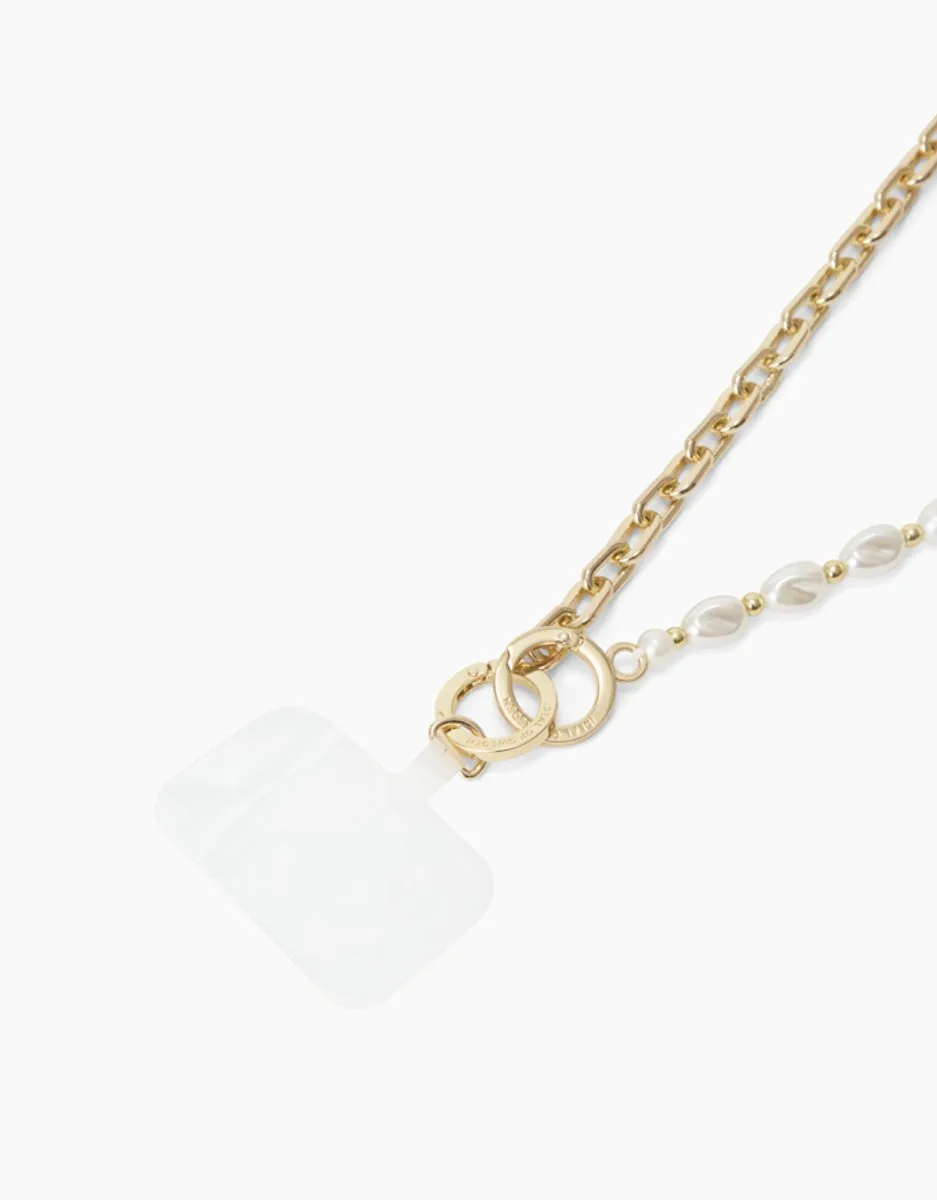 iDeal of Sweden Chain Strap Pearl Telefoonkoord - Wit