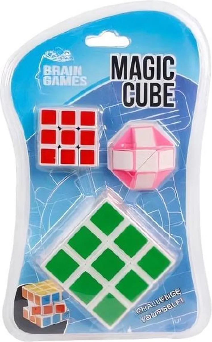 Brain Games Kubus Magic Cube Groen/rood/roze 3-delig