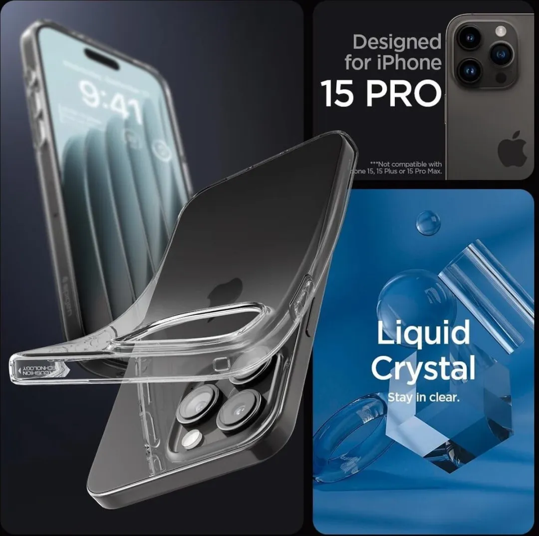 Spigen Liquid Crystal Hoesje iPhone 15 Pro - Transparant Bloesem - afbeelding 6 van 6