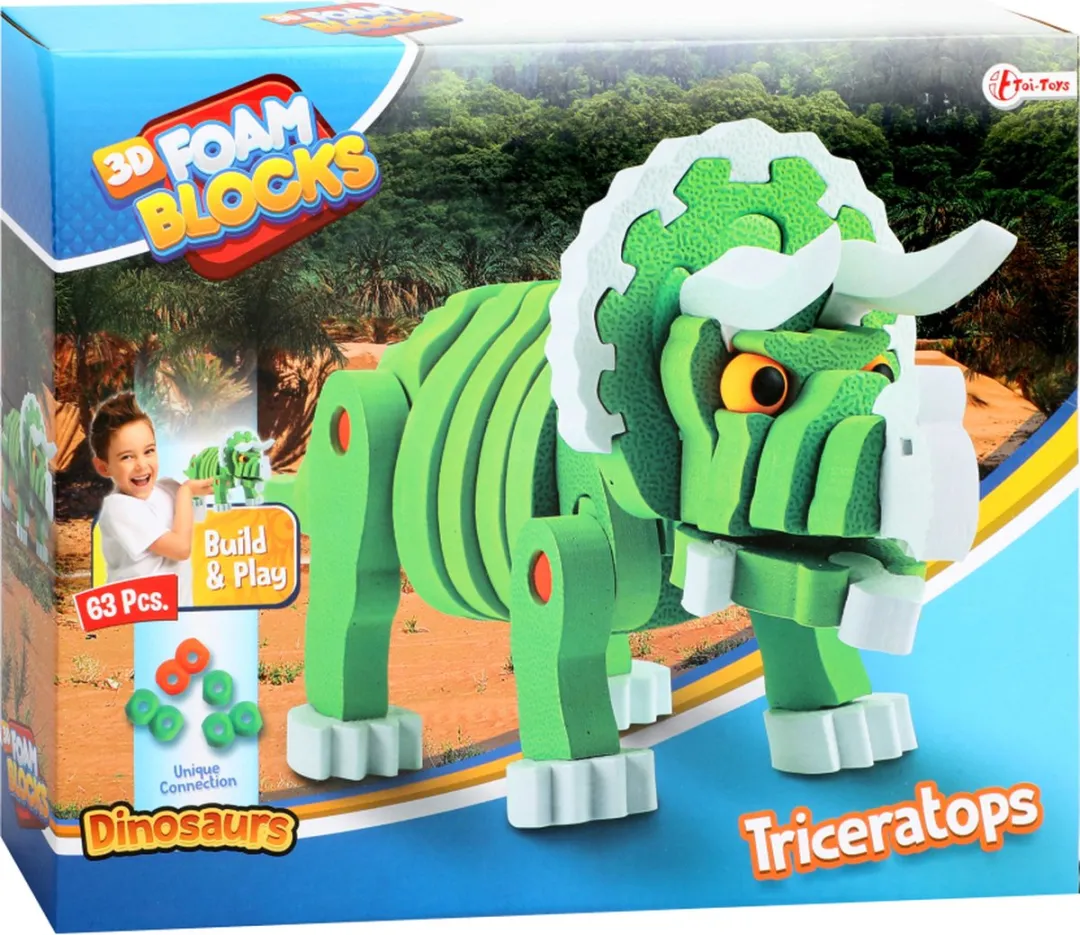 Toi-Toys 3D Puzzel Tricera 31,5cm - 59 Stuks - Groen