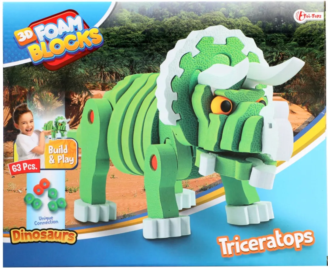 Toi-Toys 3D Puzzel Tricera 31,5cm - 59 Stuks - Groen