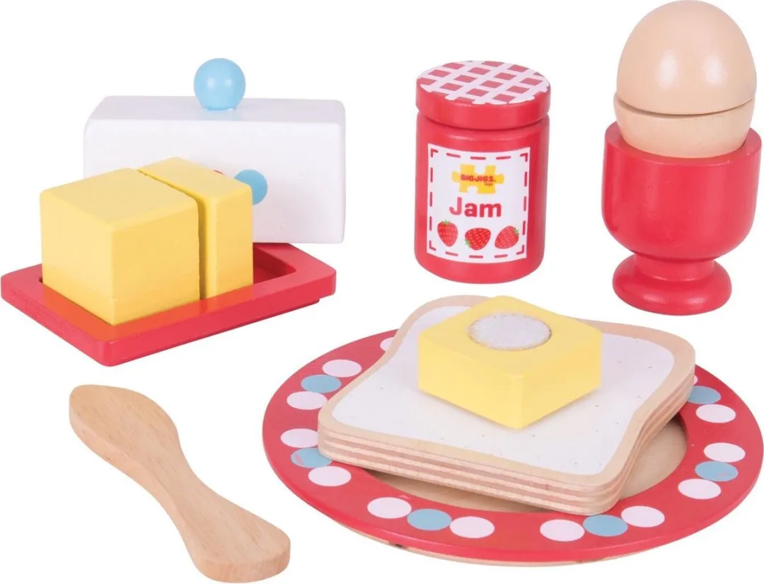 BIGJIGS Houten Ontbijtset - Multi