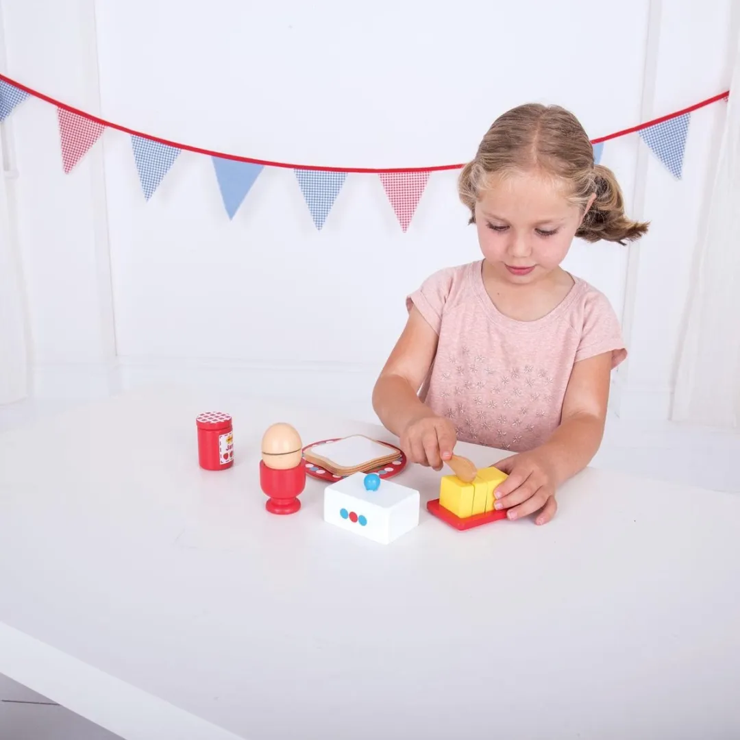 BIGJIGS Houten Ontbijtset - Multi
