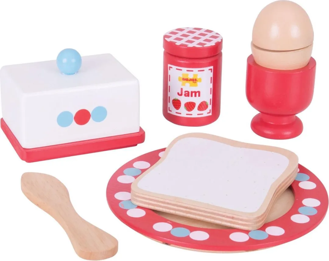 BIGJIGS Houten Ontbijtset - Multi