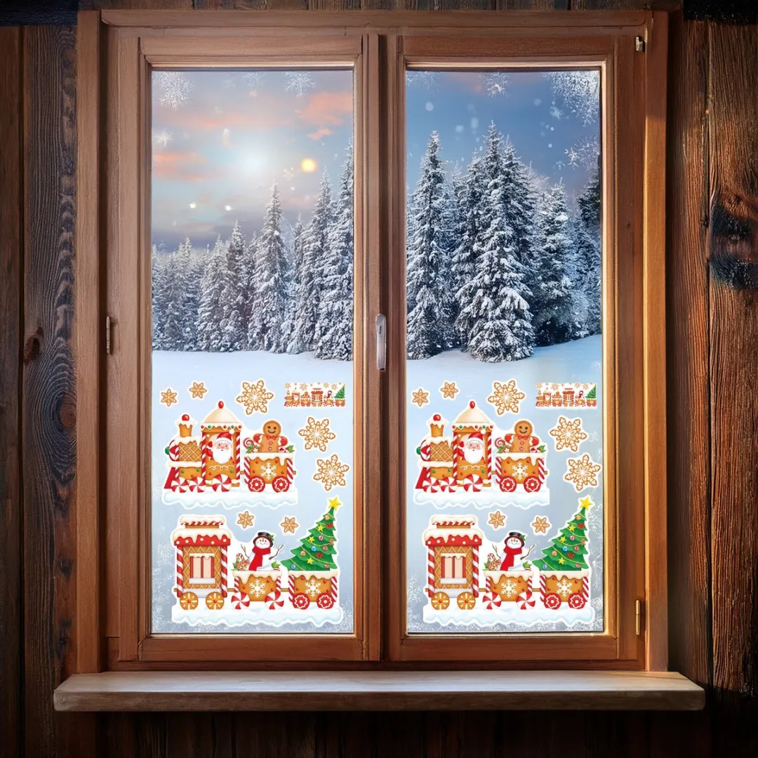 Anna's Collection Kerst Raamstickers Peperkoekmannetje - 34x28cm - Multi