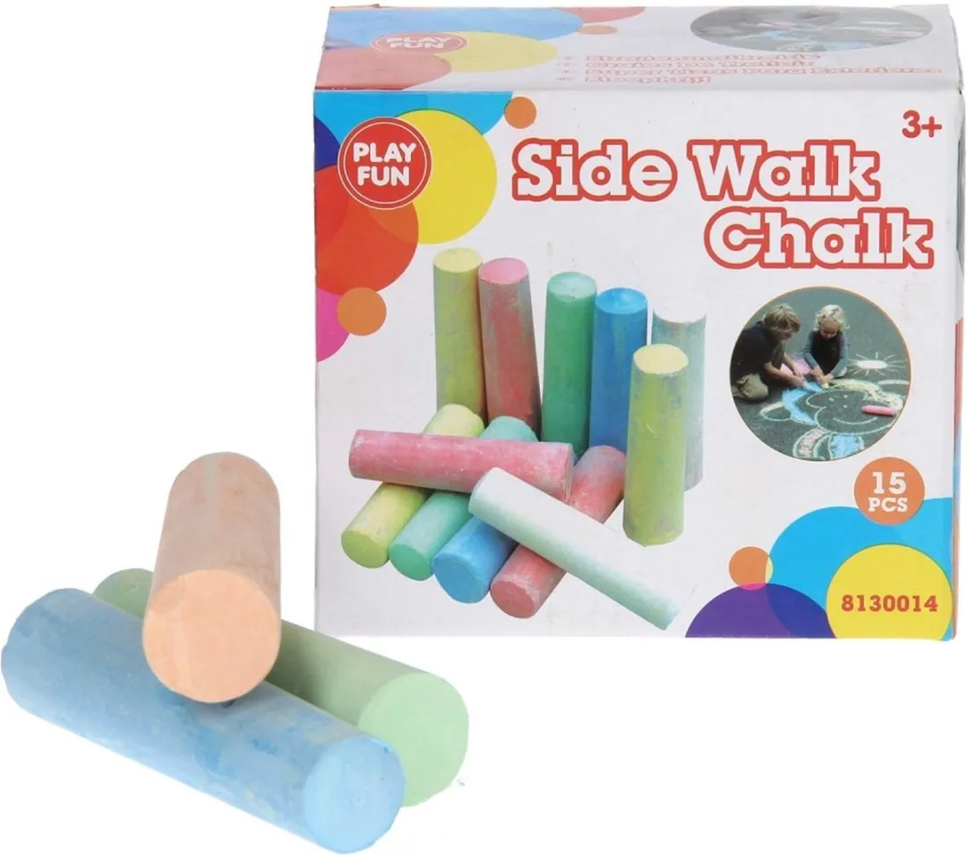 JonoToys Stoepkrijt - 15 Stuks Multi