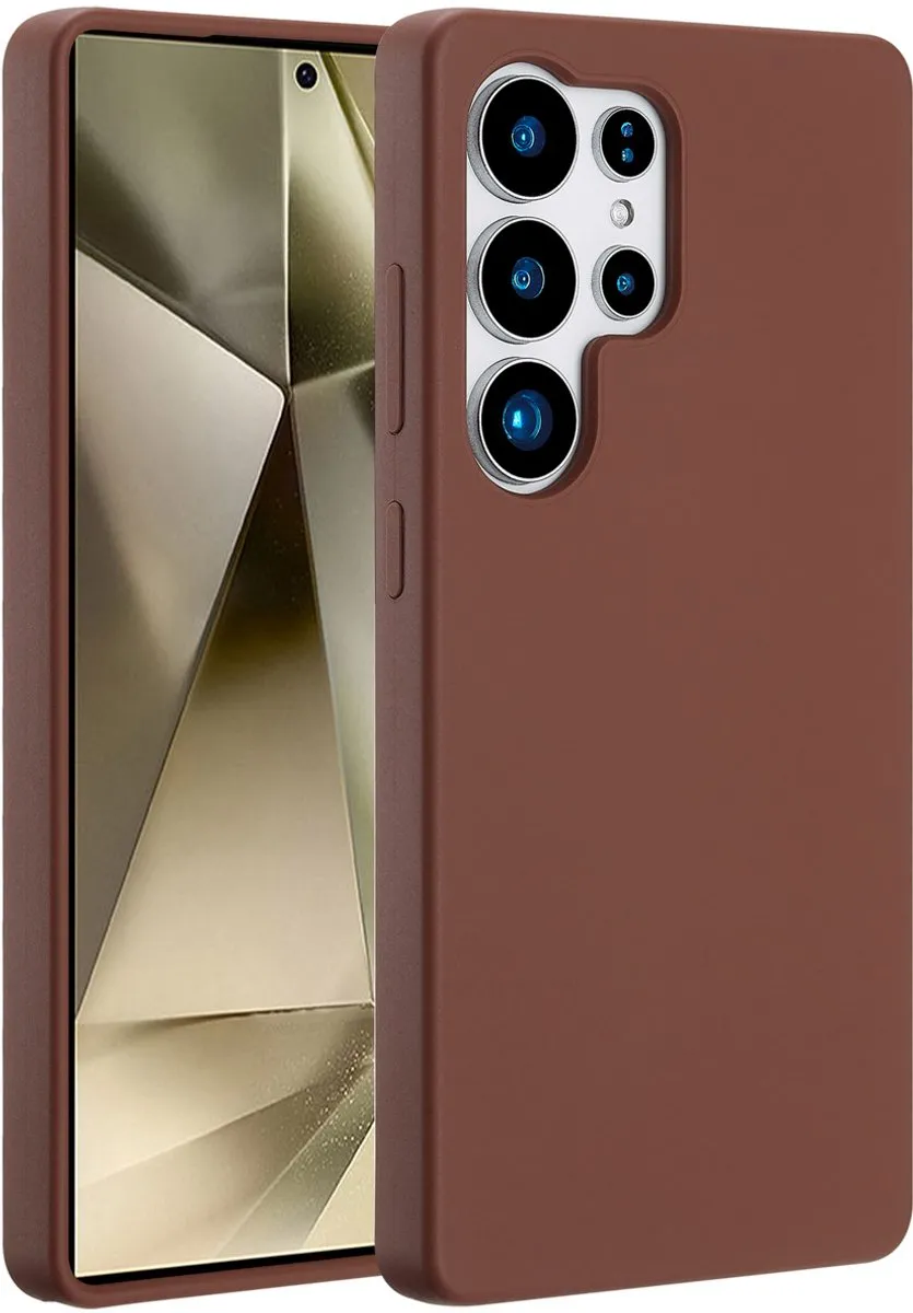 Accezz Hoesje Samsung Galaxy S25 Ultra - Liquid Silicone Bruin - MagSafe