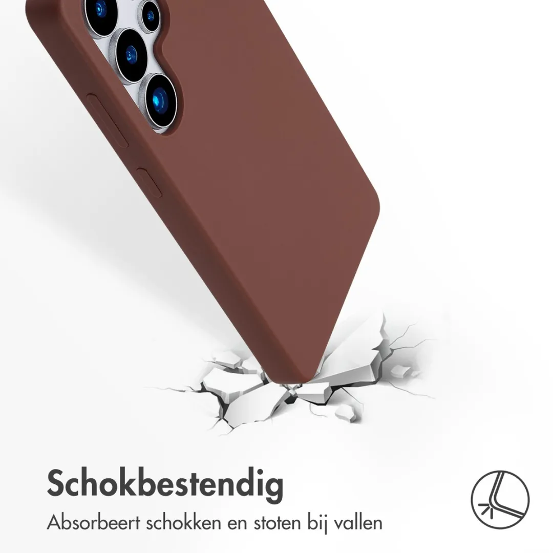 Accezz Hoesje Samsung Galaxy S25 Ultra - Liquid Silicone Bruin - MagSafe - afbeelding 6 van 6