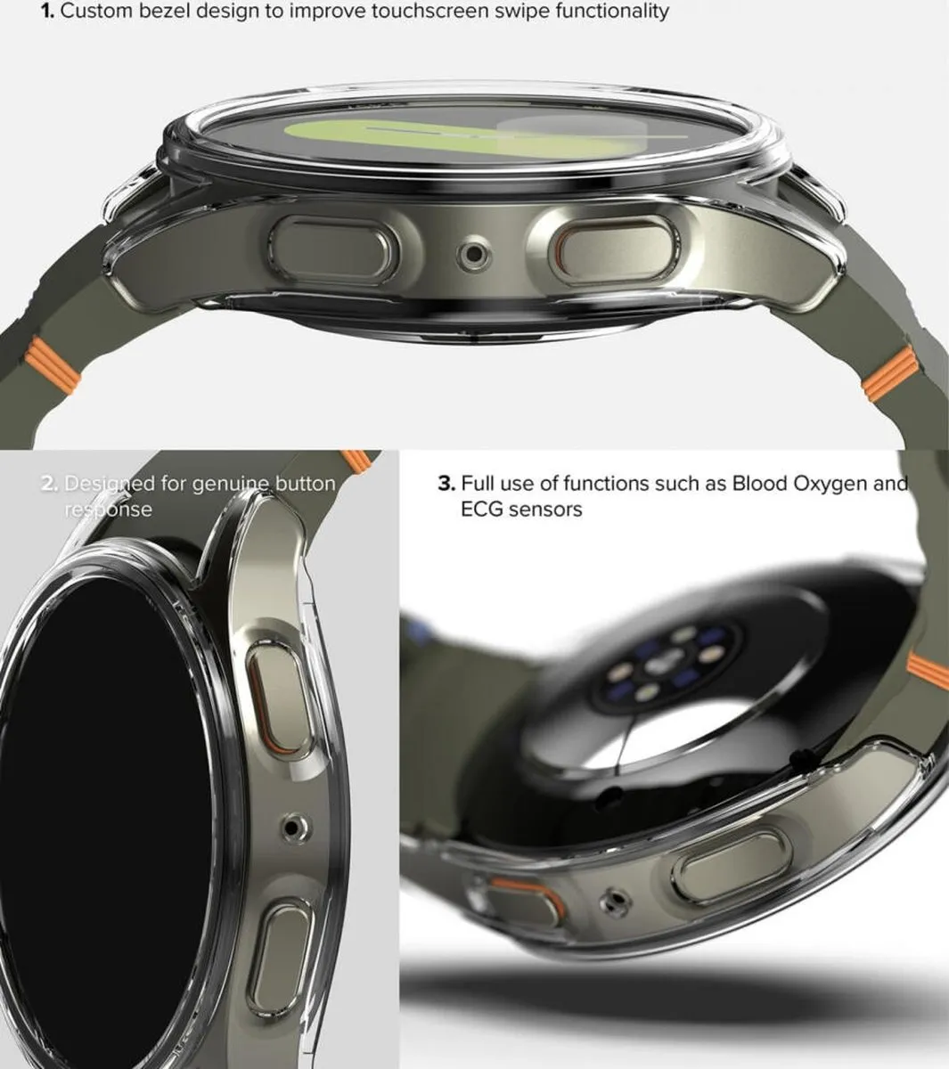 Ringke Slim+Glass Hoesje Galaxy Watch 7 40mm - Transparant