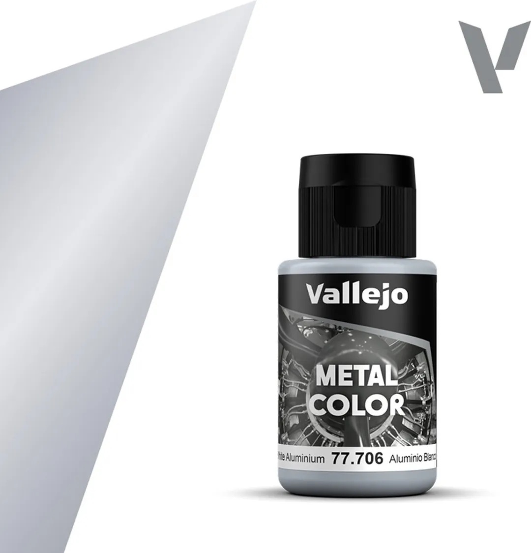 Vallejo Hobbyverf Acryl Metal Color White Aluminium 32ml