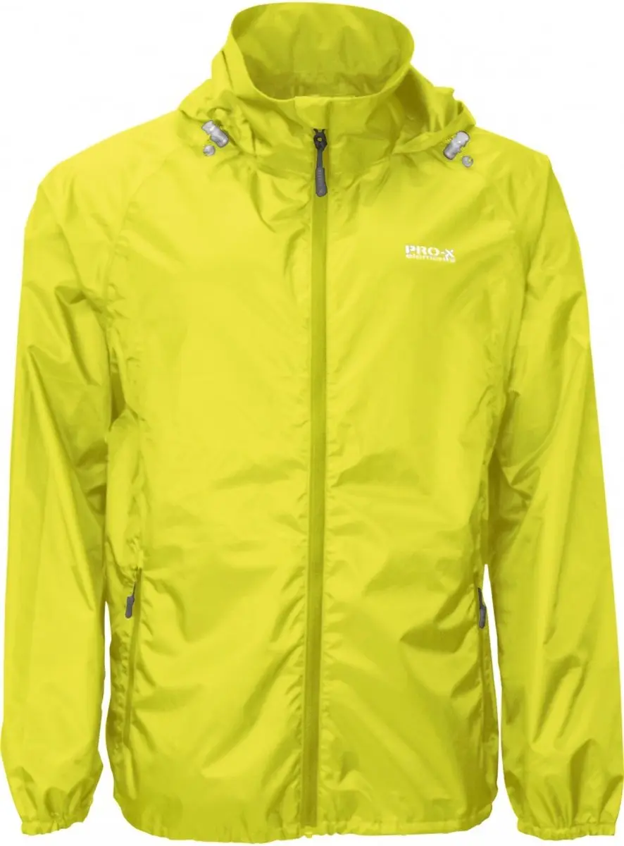 Neon geel lichtgewicht heren regenjas Packable van Pro-X Elements 5XL