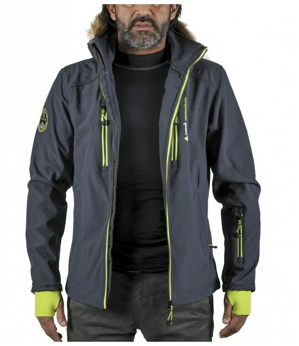 Peak Mountain Casada Softshell Jas met Nepbont - Grijs - afbeelding 2 van 6