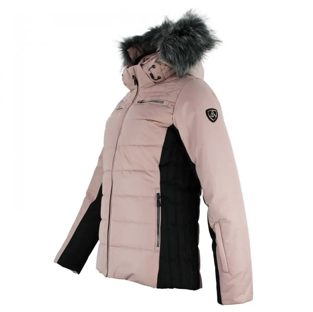 Peak Mountain Donsjack Dames - Roze/Zwart - afbeelding 6 van 6