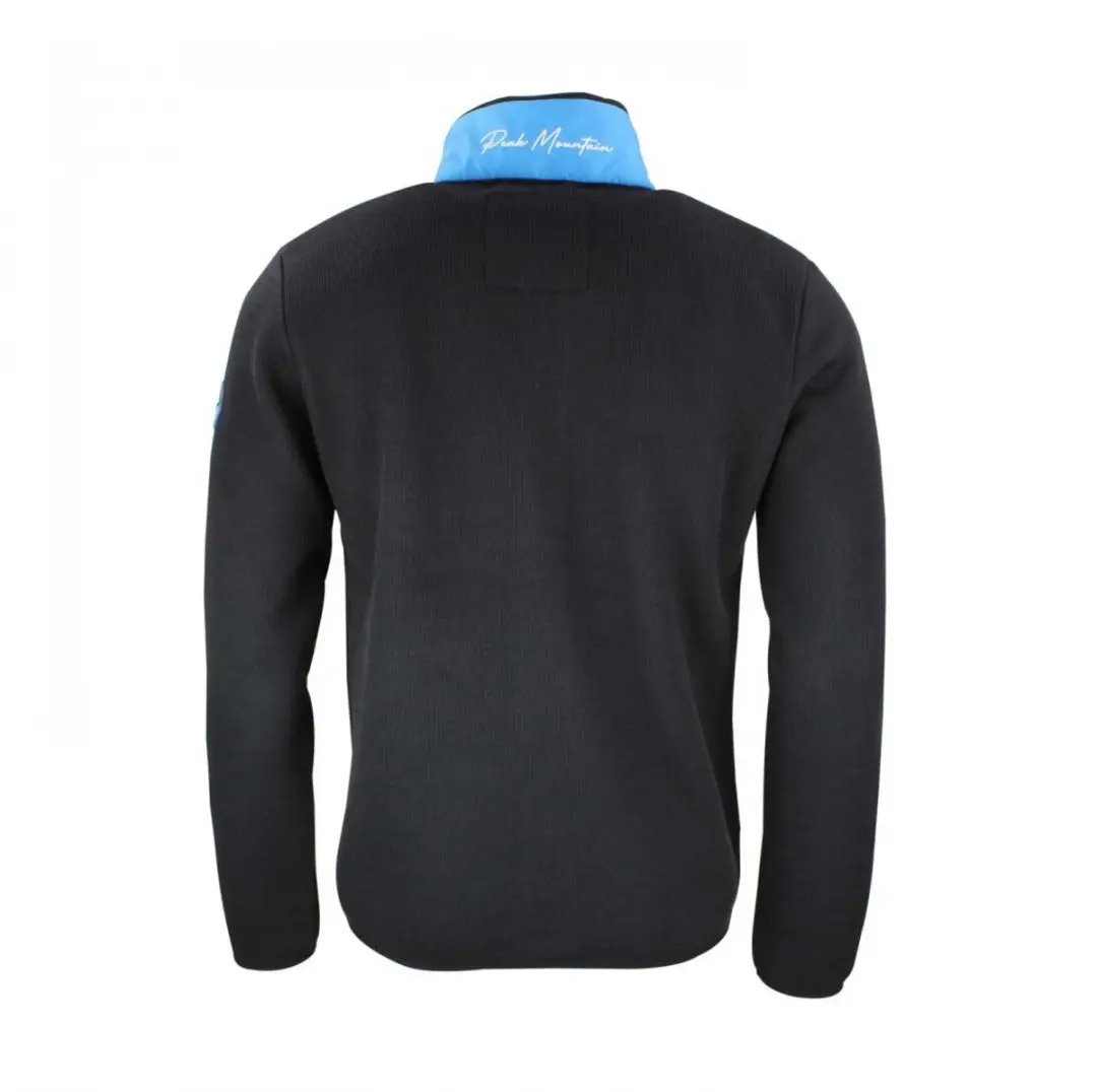Peak Mountain Cayak Fleece met Rits - Gevlekt Zwart - afbeelding 3 van 6