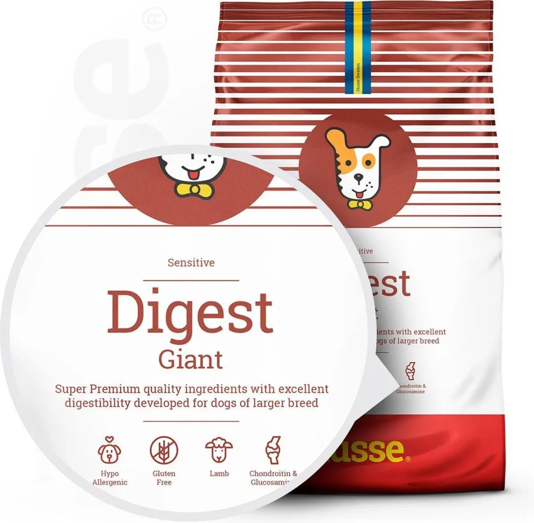 Husse Lam en Rijst Giant - Hypoallergeen Hondenvoer, Hondenvoeding Droog, Hondenbrokken Hypoallergenic - 5 x 100g Proefpakket
