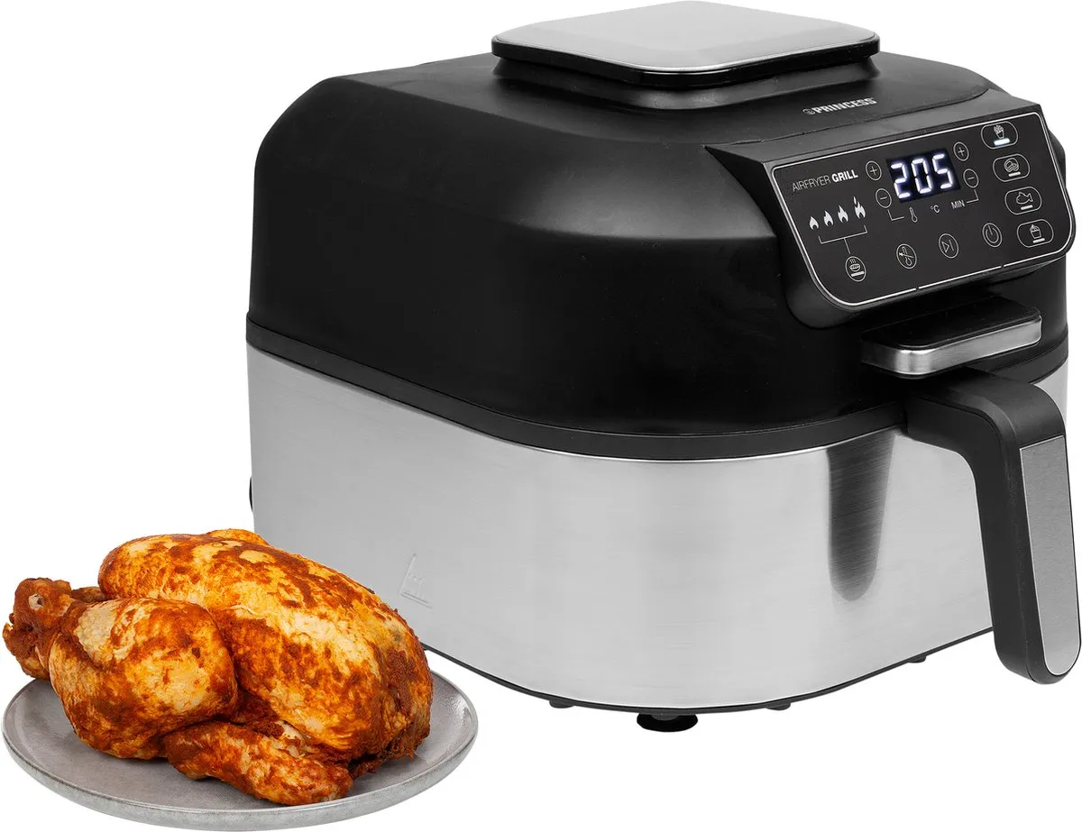 Princess Airfryer Grill XXL 182092 - 2-in-1 Grill & Friteuse 1760W - 5.6L - Zwart