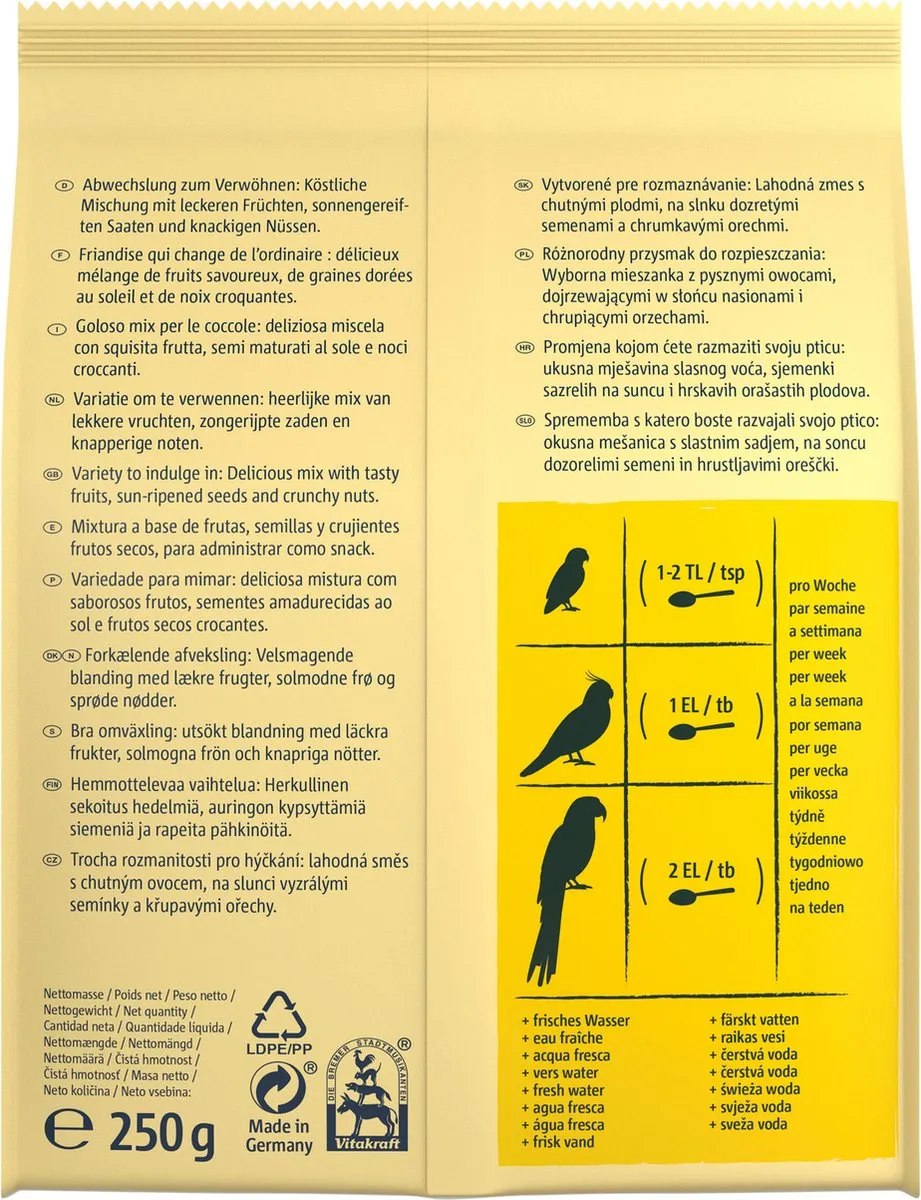 Vitakraft Fruit Cocktail Vogelsnack 250g