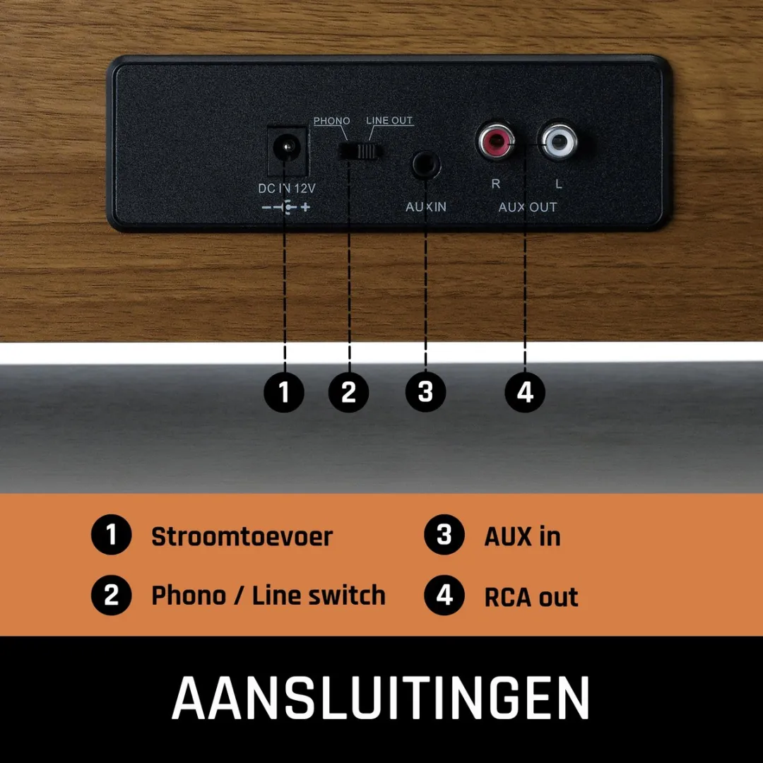 Lenco LS-410WA Platenspeler - Bluetooth 40W - Hout - afbeelding 6 van 6