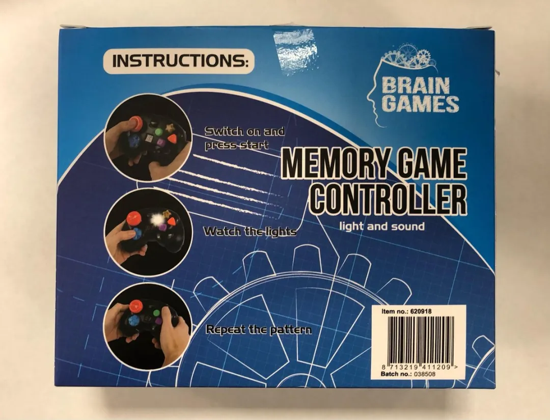 Brain Games Controller Memory Game Junior 17 X 5 Cm Zwart
