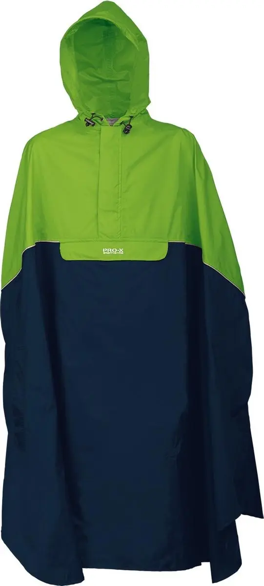Neon groen / donkerblauw fiets poncho Trento van Pro-X Elements XL/XXL