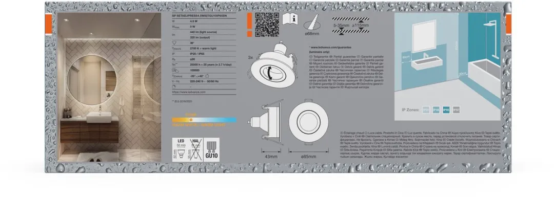 Osram Spot Set LED Inbouwspot IP65 4,5W - 3 Stuks