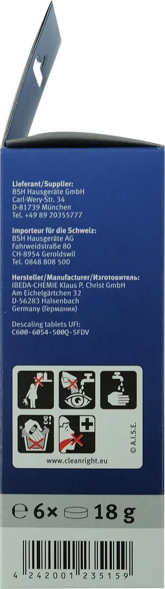 Bosch Ontkalkingstabletten 6 Stuks - TCZ6002 - afbeelding 6 van 6
