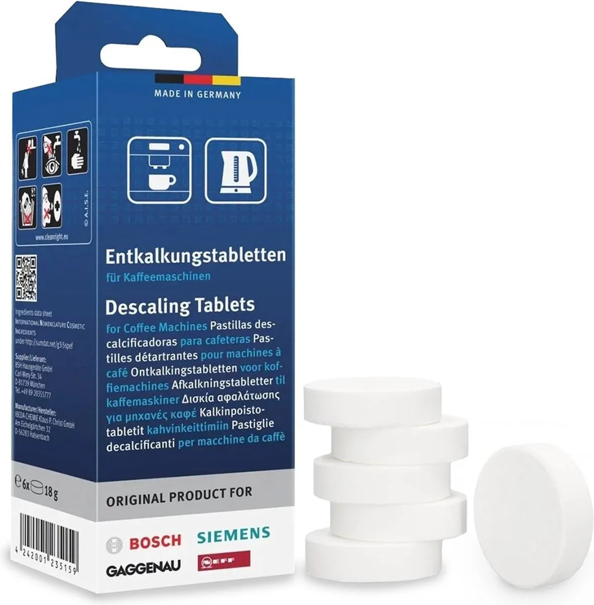 Bosch Ontkalkingstabletten 6 Stuks - TCZ6002